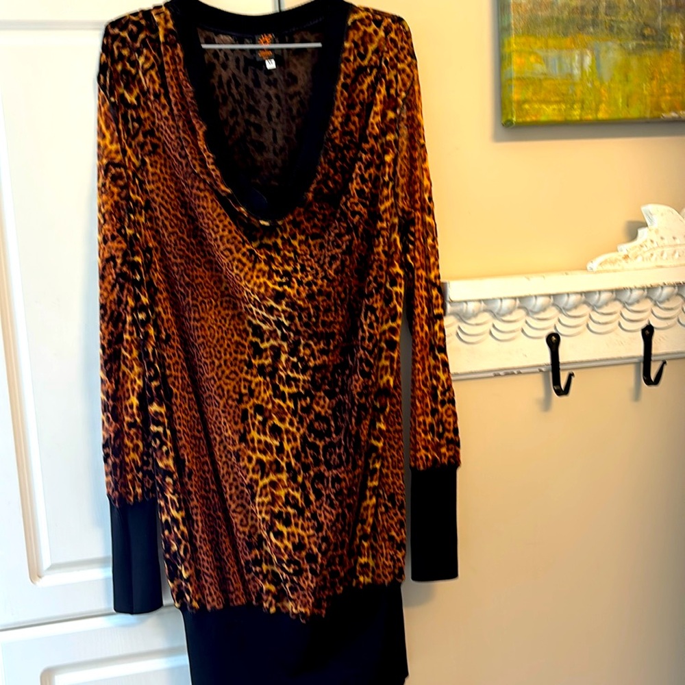 Jean Paul Gaultier Leopard Print Tunic in Black and Gold
